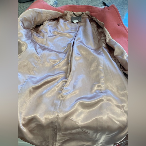 J. Crew Pink Double Cloth Wool  Trench Coat- Size 4 - Picture 11 of 16